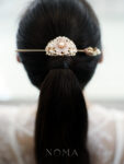 Pink Flower Ponytail Cuff Set - Gold (2 pcs)
