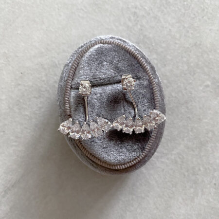 All Pear Ear Jackets - Rhodium White Gold