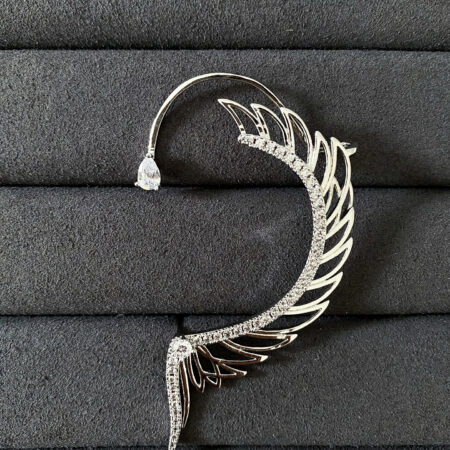 Hollow Wings Earcuff - Rhodium White Gold (Left)
