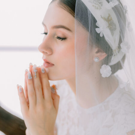 Embellished Satin Headband - White