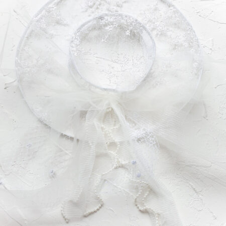 White Lace Transparent Hat - White