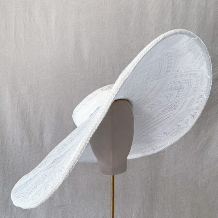 Lacey White Wide Hat - White
