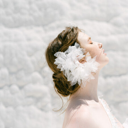 Blooming Silk Earcuff - White