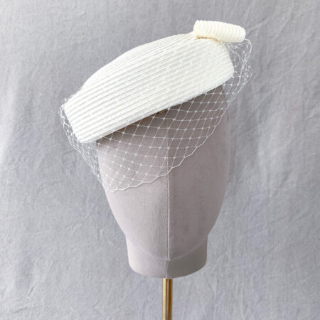 Fine Day Millinery White with Veil - White