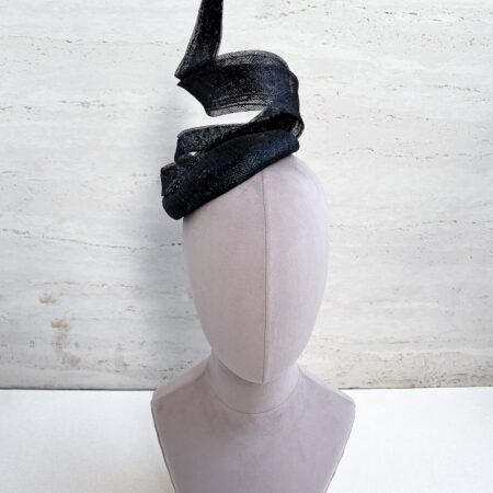 Spiral Millinery Hat - Black