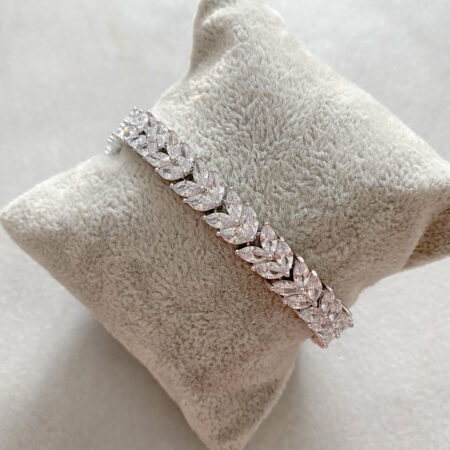 Double Marquise Large Bracelet - Rhodium White Gold