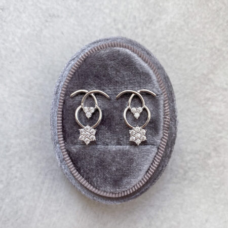 Ballet Earrings - Rhodium White Gold