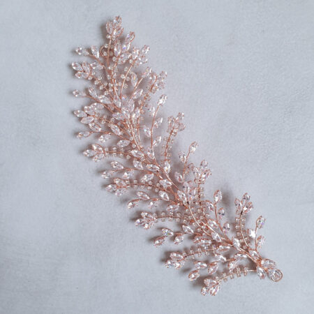 Lux Leaves Side Hairvine - Rose Gold