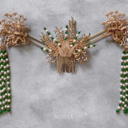 Phoenix Pearl Garden Set - Gold, Jade (3 pcs)