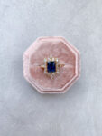 Vintage Hourglass Ring - 18k Yellow Gold, Sapphire