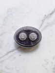 Round Stud Radiant Earrings - Rhodium White Gold