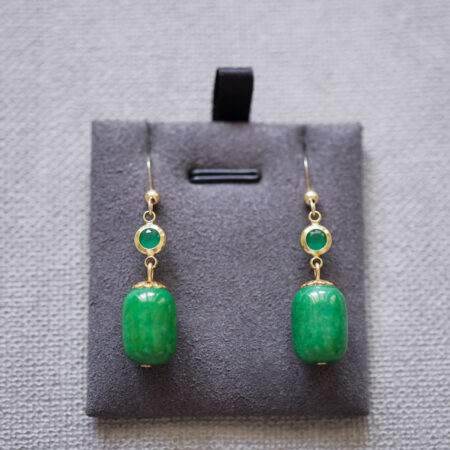 Classic Drop Jade Small Earrings - 18k Yellow Gold, Jade