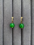 Jade Ball Large Earrings - 18k Yellow Gold, Jade (Clip)