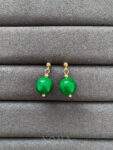 Jade Ball Small Earrings - 18k Yellow Gold, Jade