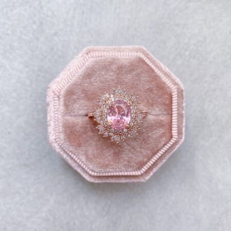 Vintage Oval Ring - 18k Rose Gold, Pink Diamond