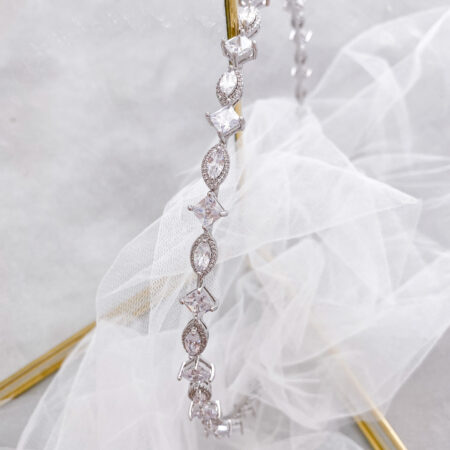 Classic Edgy Headband - Rhodium White Gold