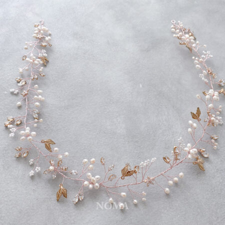 Tiny Petals Garden Extra Long Hairvine - Rose Gold