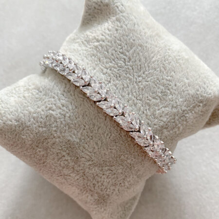 Double Marquise Small Bracelet - Rhodium White Gold