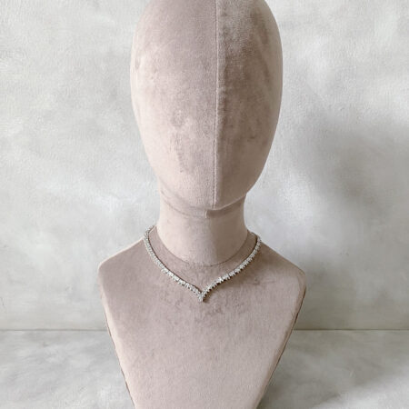 Waterfall without Pendant Choker - Rhodium White Gold