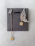 Yellow Butterfly Earrings - Rhodium White Gold, Yellow Diamond