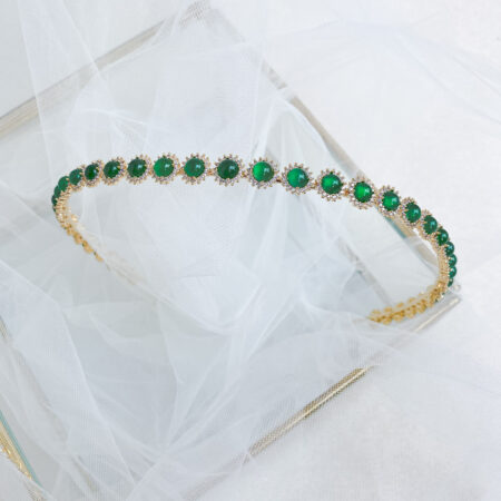 Jade Halo Headband - 18k Yellow Gold, Jade