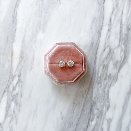 Round Detachable 1.5 ct Solitaire Earrings - 18k Yellow Gold, White Diamond