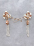 Pagoda Ruby Hairpin - Gold, Ruby (Left)