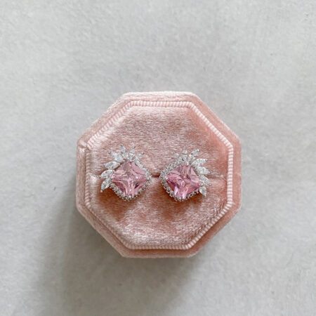 Pink Delight Earrings - Rhodium White Gold, Pink Diamond