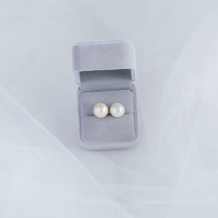 Pearl L Earrings 12 mm - Unplated Silver, Yellow Pearl