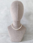Descending Pearl 10 mm Choker - Rhodium White Gold, White Pearl