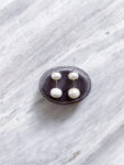 Dior Stud Pearl Front and Back Earrings - Unplated Silver, White Pearl