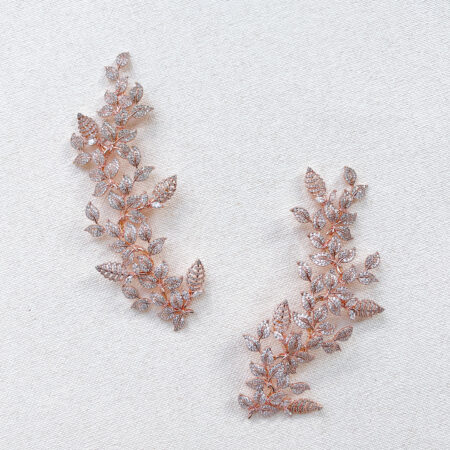 Paved Twigs Side Hairvine Pair - Rose Gold (1 pair)