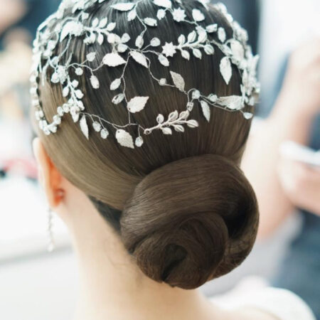 Full Head Shine Headpiece - White Silver