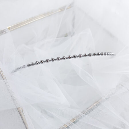 Ball Chain Headband - Rhodium White Gold