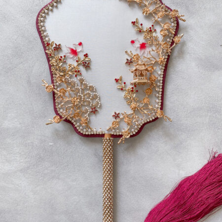 Red Koi Prosperity Fan - Gold