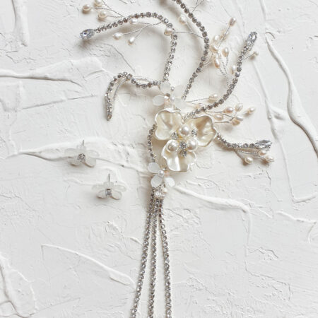 Spring Summer Earpiece - White Silver (Left)