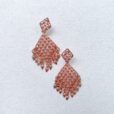Dangling Elongated Parallelogram Earrings - 18k Rose Gold