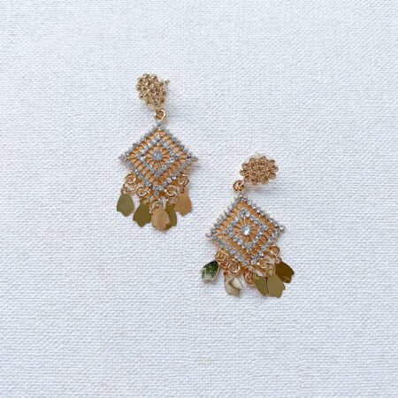 Dangling Radiant Parallelogram Earrings - 18k Yellow Gold
