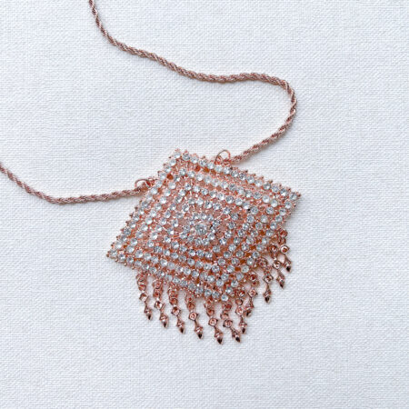 Dangling Radiant Parallelogram Pendant - 18k Rose Gold