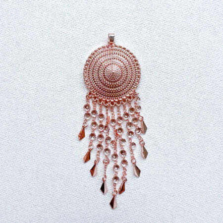 Dangling Round Circular Pendant - 18k Rose Gold