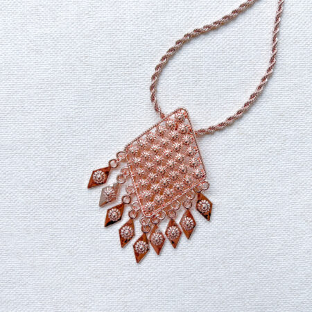 Elongated Parallelogram Pendant - 18k Rose Gold