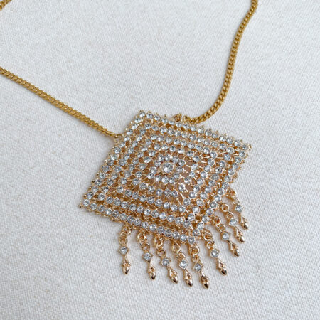 Dangling Radiant Parallelogram Pendant - 18k Yellow Gold