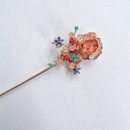 Lotus Floral Hairpin - Gold