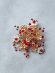 Jewel Shine Hairclip - Gold, Ruby