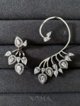 Decorated Earcuff & Earring Pair - Rhodium White Gold (1 pair)