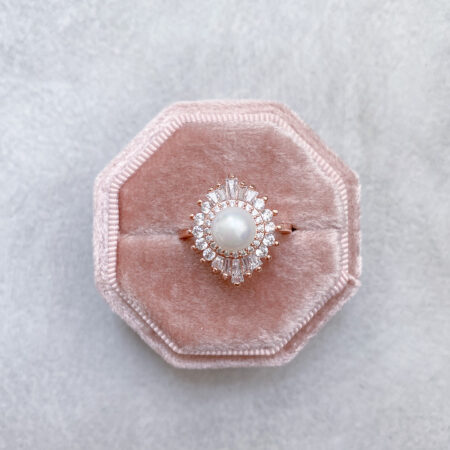 Vintage Pearl Ring - 18k Rose Gold, White Pearl