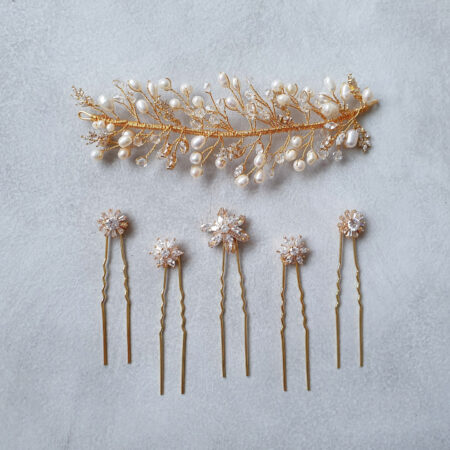 Eloquent Twines Hairpin Set - Gold (5 pcs)