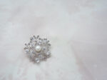 Snowflakes Brooch - Rhodium White Gold, White Pearl