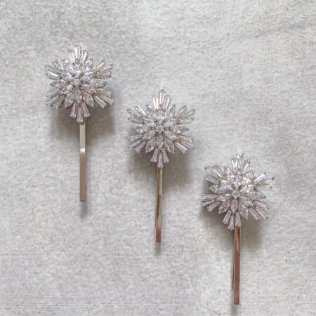 Snowflakes Pin Set - Rhodium White Gold (3 pcs)