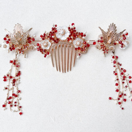 Phoenix Ruby Flowers Set - Gold (3 pcs)
